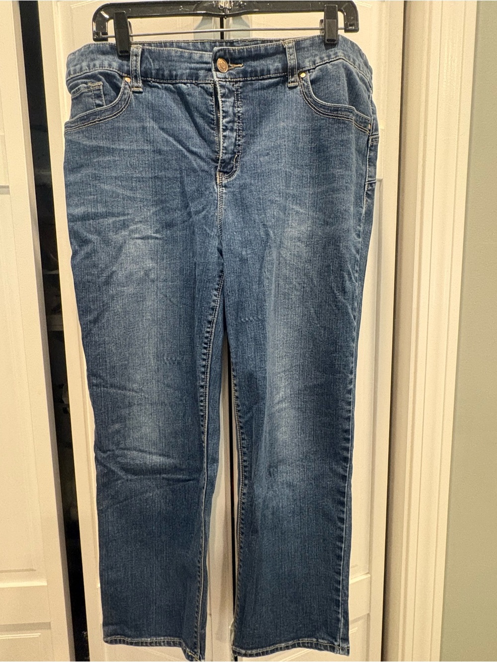 Chico's Denim Straight-Leg Jeans in Medium Blue Wash